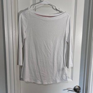 Boden, White boat neck top, Size 2, New